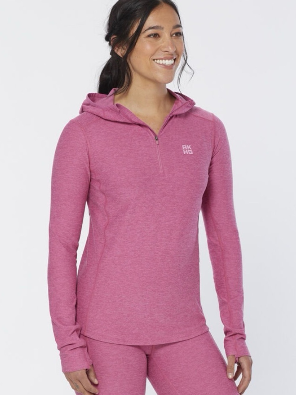 Duluth Trading Co AKHG Meltwater 1/4 Zip Pullover Hoodie Women’s Mauve Small